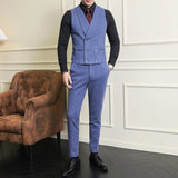 Threebooy 4XL 5XL Men's Jacket Woolen Stripe Suit Vest Casual V-neck Waistcoat Formal Business Double-breasted Vest for Groomsmen