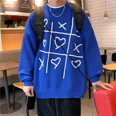 Threebooy Lattice Korean Fashion Sweater Men Interior Harajuku Men's Clothes Winter Oversize Wool and Mixes Knit Korean Women's Print Luxury