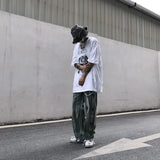 Threebooy Trousers Hip Hop Straight Men's Jeans Tie Dye Graphic Man Cowboy Pants Y2k Streetwear Baggy 2024 Korean Autumn Harajuku Summer