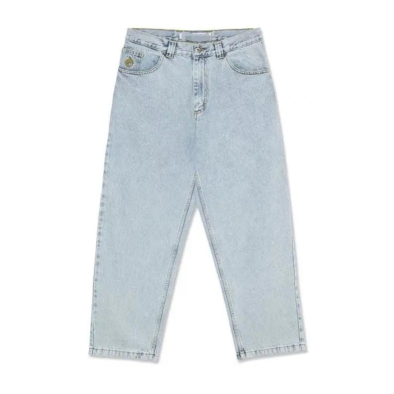 Threebooy Vintage BIGBOY loose simple embroidered denim pants new streetwear wide leg loose denim pants fashionable straight pants
