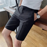 Threebooy Summer Shorts Men Korean Fashion Bottoms Casual Pants Knee Length Streetwear Slacks Cool Fashion Shorts Breathable S-3XL