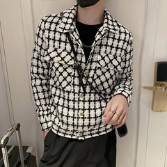 Threebooy New Style Men Spring High Quality Plaid Casual Jackets/Male Slim Fit Fashion Autumn Lapel Plaid  Coat S-3XL