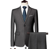 Threebooy (Jacket+Pants) Latest Men Suit Set Formal Blazers Slim Fit Business Tuxedo 2 Pcs Suit Groom's Wedding Dress Man Suit S-6XL