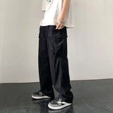 Threebooy Men's Cargo Pants White Stacked Wide Male Trousers Straight Aesthetic Loose Harajuku Luxury Big Size Fashion Korean Style Y2k