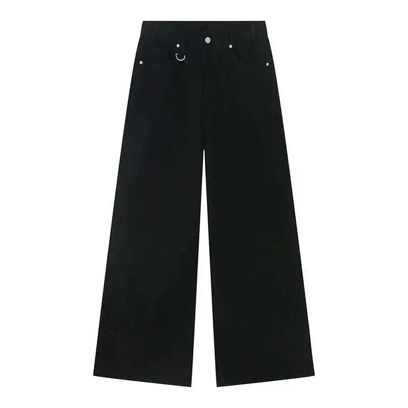 Threebooy  Men's Vintage Jeans Fashion Washed Street Casual Wide Leg Denim Pants Summer Distressed Loose Male Versatile Trousers