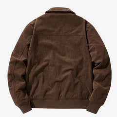 Threebooy Autumn Winter Male Corduroy Jacket Casual Stripe Lapel Safari Jackets Versatile Men's Clothing Trend Elegant Loose Coat
