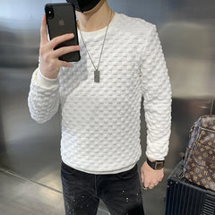 Threebooy Male Spring Autumn Round Collar Loose Long sleeve Hoodies /Male Slim Fit High-Grade Sweatshirts Basis Tops Streetwear S-3XL