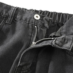 Threebooy  Summer New Men's Ripped Patchwork Jeans Straight American Style Wide-Leg Trousers Handsome Fashion Clothing