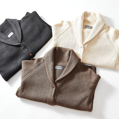 Threebooy American Casual Sweater Cardigan High-end Autumn Winter Green Fruit Collar Cardigan Elegant Comfortable Knitted Sweater Jacket