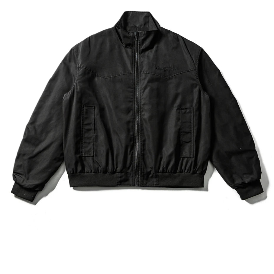Vintage Letter Embroidery Bomber Jacket Men Streetwear Harajuku Splicing Cargo Coat Oversized Autumn New Loose Casual Jacket