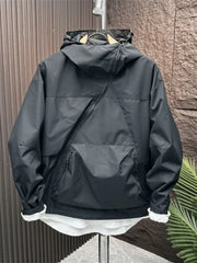 Threebooy Japanese Outdoor Waterproof Jacket Multi-pocket Youth Workwear Hooded Jacket Men's Autumn Casual Trendy Suit Aesthetic Chic