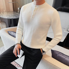 Threebooy 4XL-M Autumn Winter Luxury Design Knitwear Men Classic Casual Stripe Pullovers Cashmere Business High End Soft Warm Sweater