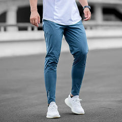 Threebooy  Outdoor Thin Sports Pants Men Running Long Fitness Training Breathable Slim Ice Silk Pants Casual Quick-drying Men's Pants