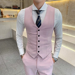 Threebooy Men spring high quality Business suit Vest/Male slim fit fashion office dress Blazers Vest 4XL-M