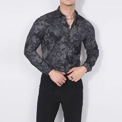 Threebooy  Fashion Style Harajuku Slim Fit Ropa Hombre Loose Casual All Match Shirt Korean Style Pointed Collar Long Sleeve Blusa