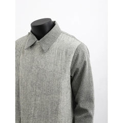 Threebooy Men Jacket Lapel Collar Faux Two Layer Diagonal Placket 2024 Trendy Outwear Casual Urban Streetwear Host Apparel Stage Clothing
