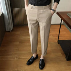 Threebooy Black Suit Pants Men Fashion Society Mens Dress Pants Korean Loose Straight Casual Pants Men Office Formal Trousers S-3XL