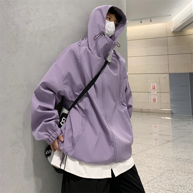 Threebooy Man Hoodie Loose Fitting Men's Clothing Men Spring Jackets Men's Korean Style Clothes Outerwear Popular Hooded Coats Models