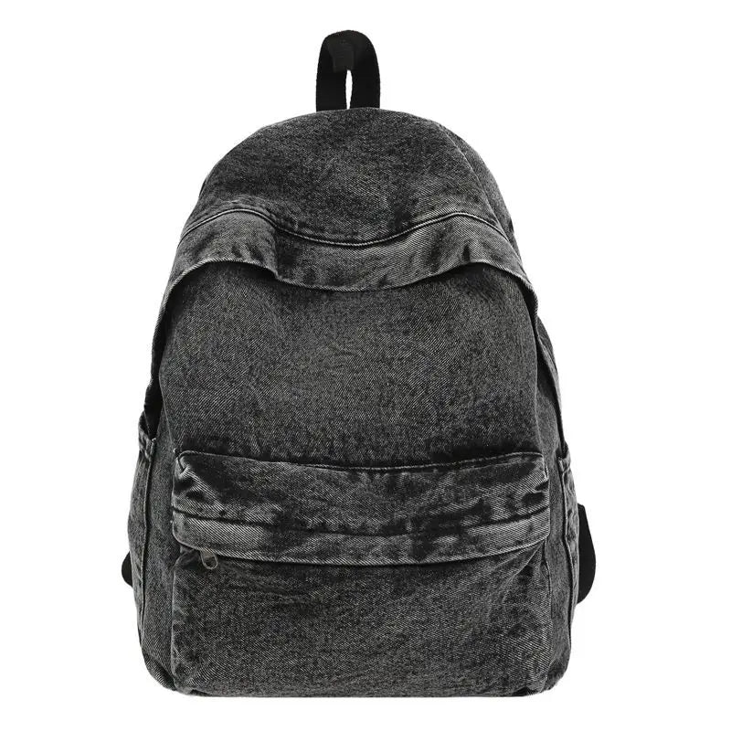 Threebooy  Denim Casual Versatile Large Capacity Backpack College Student Bags Retro Japanese Backpack