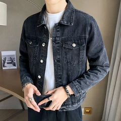Threebooy  Plus Size Button Denim Jackets Man Casual Designer Joker Fashion in Lowest Price Korean Popular Clothes New Cowboy Coat for Men