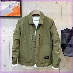 Threebooy American Vintage Casual Work Jacket Korean Style Fashion Handsome Versatile Lapel High-end Jacket Men's Spring Top Aesthetic