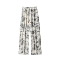 Threebooy  Mens Casual Pants Straight Leg Loose Fit Tactical Cargo Joggers Wide Leg Tie Dye Trousers Trendy Fashion Side Pocket pants man