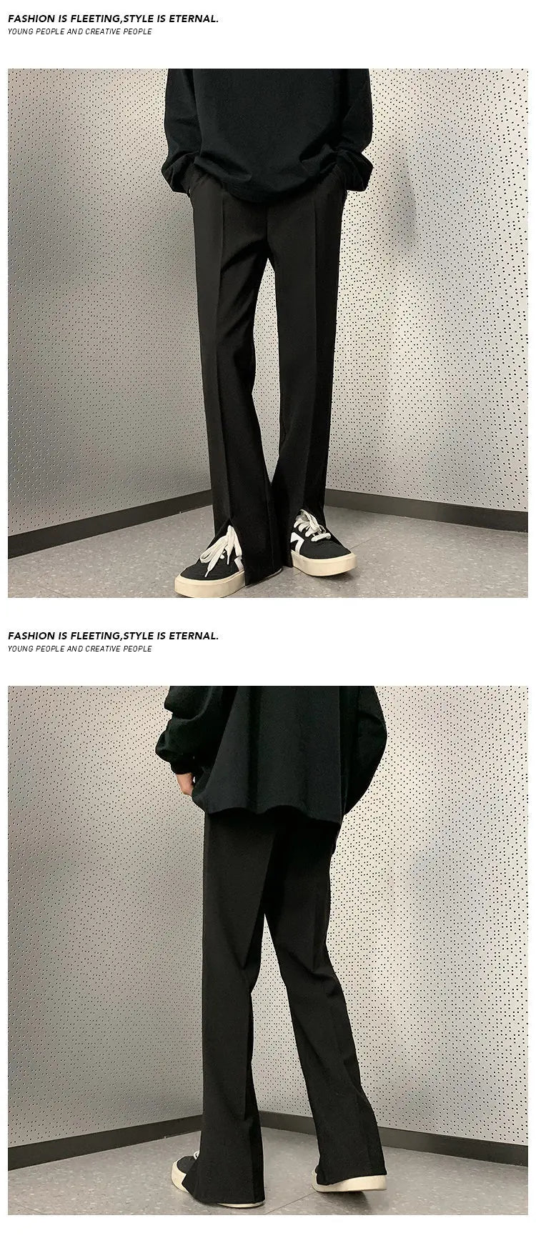 Threebooy Grey Suit Pants Men Fashion Society Mens Dress Pants Korean Loose Straight Pants Mens Office Formal Trousers M-3XL