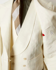 Threebooy  Beige Men's Suit 3 Pieces Blazer Vest Pants One Button Peaked Lapel Business Slim Fit Tuxedo Formal Wedding Groom