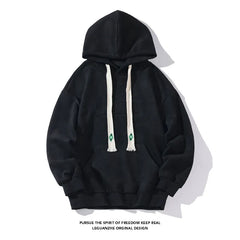 Threebooy Men's Autumn Loose Hoodies American Retro Dark Green Men Women Suede Jacket Casual Oversize Sweatshirts Tide Hip Hop Hoody 5XL