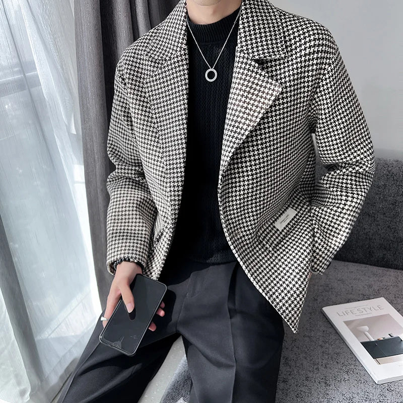 Threebooy Men Spring  Autumn Cloth High Quality Plaid Business Suit Jackets/Male Plover Case Casual Tuxedo Hombre Blazers