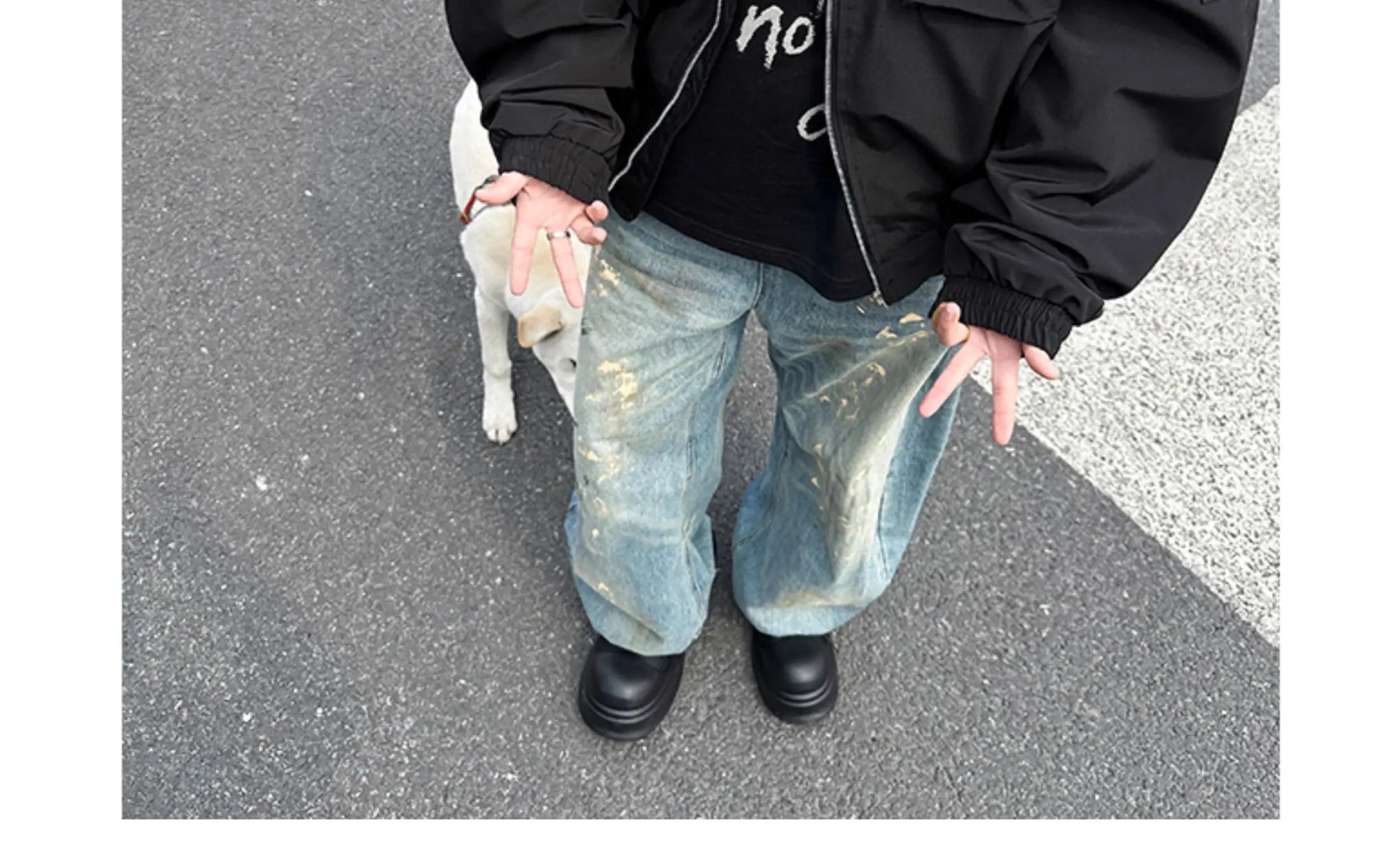 Threebooy Outdoor Work Jacket Men's Spring Autumn American Retro Zipper Coat Silhouette Bomber Handsome High Street Flying Work Jacket