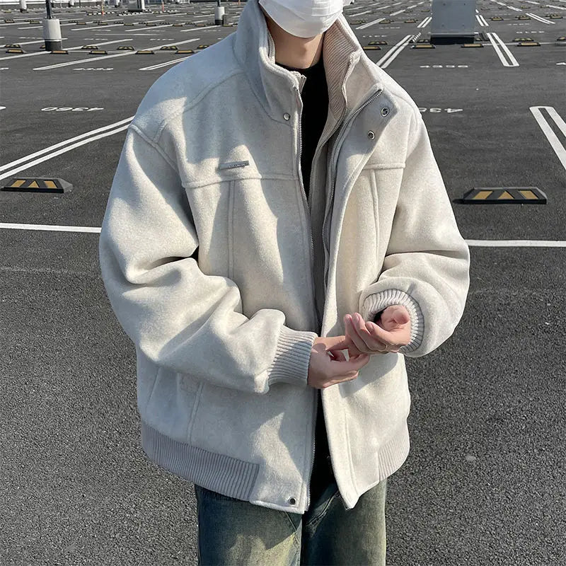 Threebooy Korean Spring and Autumn High Street Men and Women Trendy Personalized Fake Two Piece Jacket Couple Loose Retro Casual Handsome