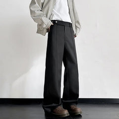 Threebooy  American High Street Style High Waist Men's Casual Pants Spring New Loose Straight Leg Floor-Length Trousers