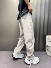 Threebooy Solid Color Baggy Straight Cargo Pants for Men Spring Summer New in Emo Techwear Fashion Cheap High Quality Casual Trousers Man