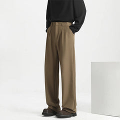 Threebooy Men's Light Luxury Naples Slim-fit Suit Pants Casual Japanese Retro Premium Quality Elegant Popular Leisure Trousers 2026 Spring