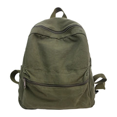 Threebooy  Brand High Quality Canvas Backpacks Women Solid 100% Cotton School Bags Soft Green Satchels Small Cloth Leisure Or Travel Bags