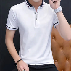 Threebooy  Elegant Fashion Harajuku Slim Fit Ropa Hombre Loose Casual Sport All Match T-shirts Button Insert Thin Style Short Sleeve Tees