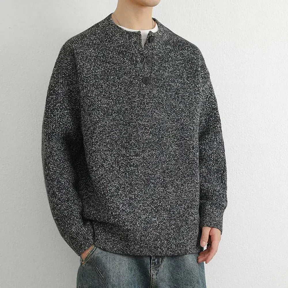 Threebooy  Korean Fashion Trend Pure Color Simple Y2k Sweater Men Spring Autumn New Style Casual Loose Lazy Style Pullover Sweater Men