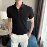 Threebooy  New Cotton Men's Polos Solid Color Classic Polo Shirt Men Short Sleeve Top Quality Casual Business Social Polo Men 3XL