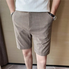 Threebooy  Brand Clothing Male High Quality Pure Cotton Plaid Shorts/Men's Summer Slim Fit Leisure Business Shorts Plus size 29-36