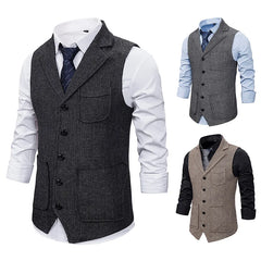 Threebooy  Fashionable Men's Checkered Single-Button Vest Hot Sale Of The Season New Style Casual Business Polyester Fiber Vest for Yout...
