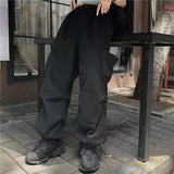 Threebooy Techwear Cargo Pants for Men Black Trousers Male Jogging Korean Casual Japanese Streetwear Hip Hop Safari Style Pocket