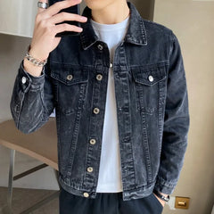 Threebooy  Plus Size Button Denim Jackets Man Casual Designer Joker Fashion in Lowest Price Korean Popular Clothes New Cowboy Coat for Men