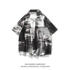 Threebooy Men Short Sleeve Tie Dye Beach Shirt Summer Casual Loose Fit Oversized Comfortable Breathable Trendy Streetwear Vacation Fashio