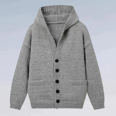 Threebooy Winter Men's Hooded Cardigan Japanese Retro Loose Button-down Knitted Sweater Coats Premium Quality Long Sleeve Pocket Hoodies