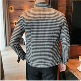 Threebooy  Men Spring High quality Casual Jackets/Male Spring and Autumn Plaid Lapel Business Coat/Man Slim Fit British Jackets S-3XL