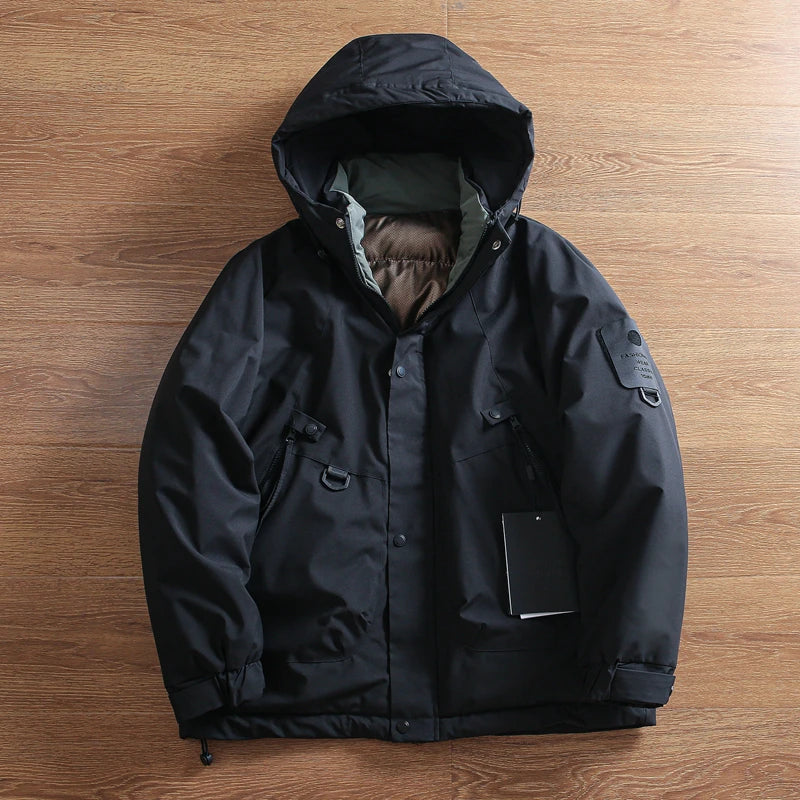 Threebooy Outdoor Functions Padded Jacket Mountaineering Clothes Winter Men's Thickened Windproof Waterproof Warm Hooded Cotton Parkas