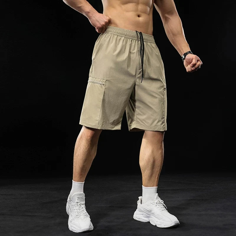 Threebooy  Summer Outdoors Loose Running Shorts Gym Fitness Workout Men Sport Short Training Breathable Casual Multiple pockets Shorts