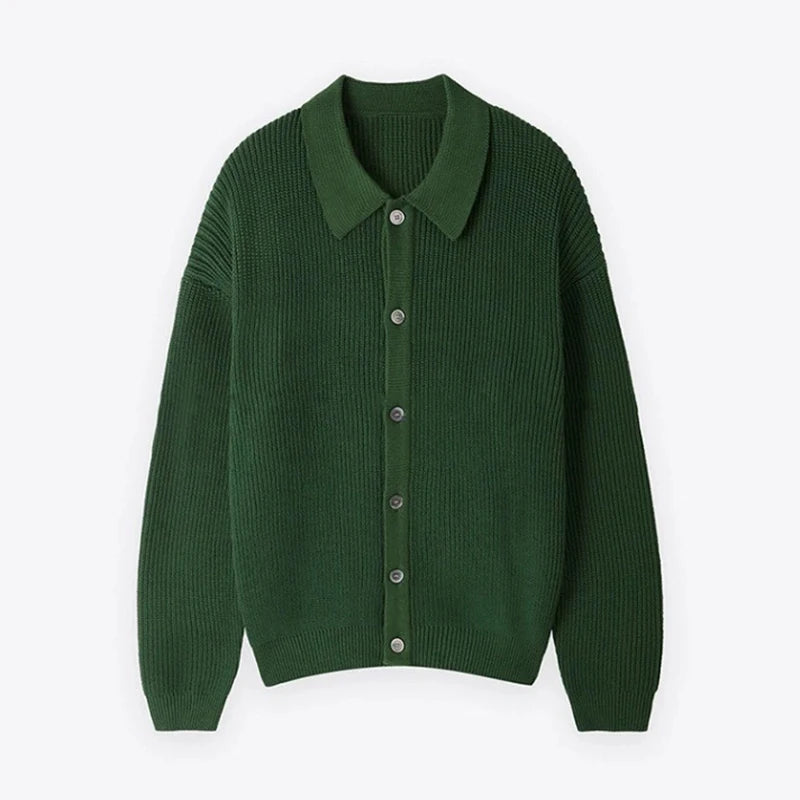 Threebooy  New Korean Luxury Men Cardigan Trendy Textured Long Sleeve Buttoned Korean Leisure Sweater Coats Premium Quality Knitwear M-3XL