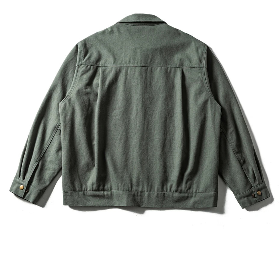 Threebooy Vintage Zipper Cotton Jacket Men Streetwear Harajuku Multi Pockets Cargo Coats Oversized Autumn New Loose Casual Jacket Male